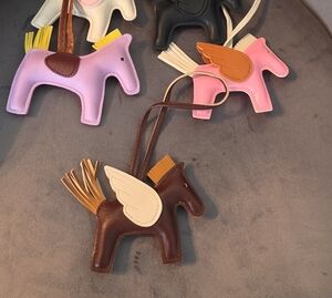 Luxury Brown, Tan and Cream Winged Flying Horse Bag Charm